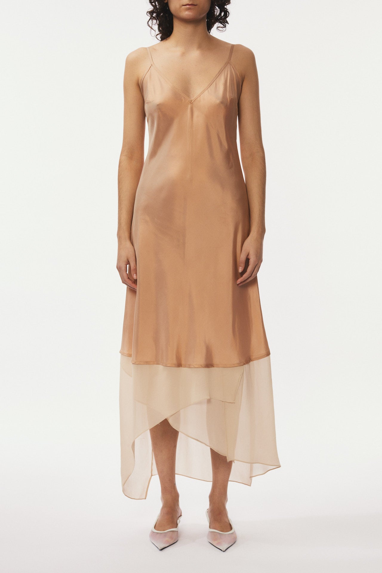 Strap Dress Elongated - beige