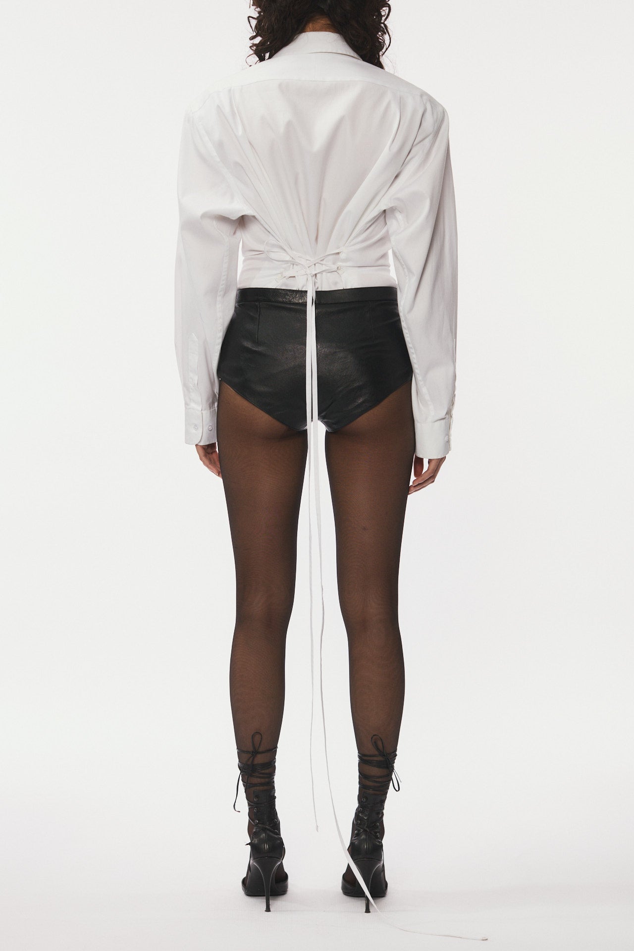 Leather Mini Shorts - black