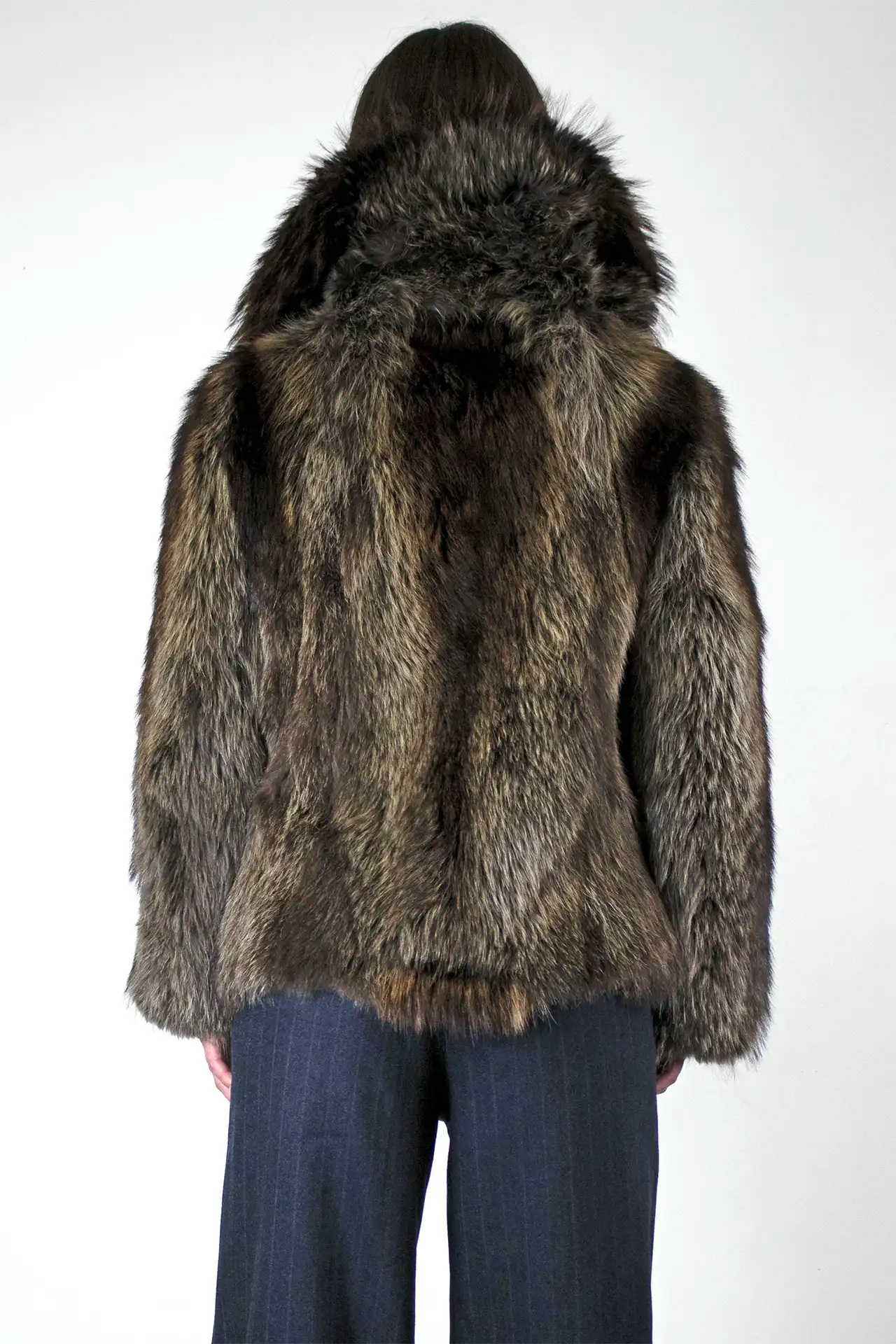 Fur Jacket Short- dark brown