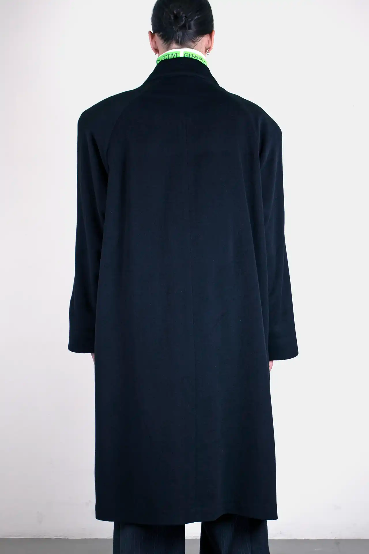 Cashmere Coat Sharp Long- black