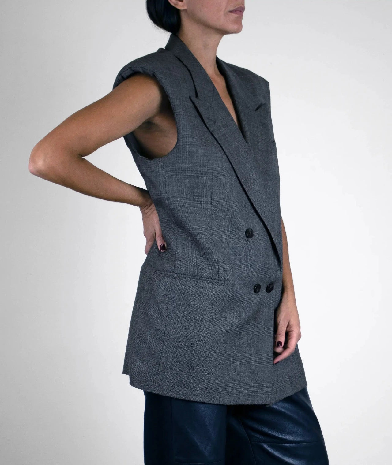 Vest Sharp Shoulder - dark grey