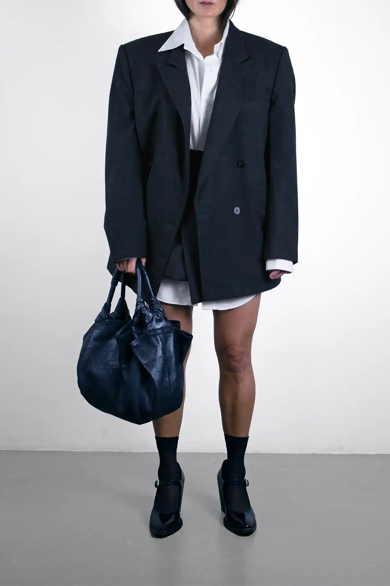 Double Breasted Blazer- dark grey