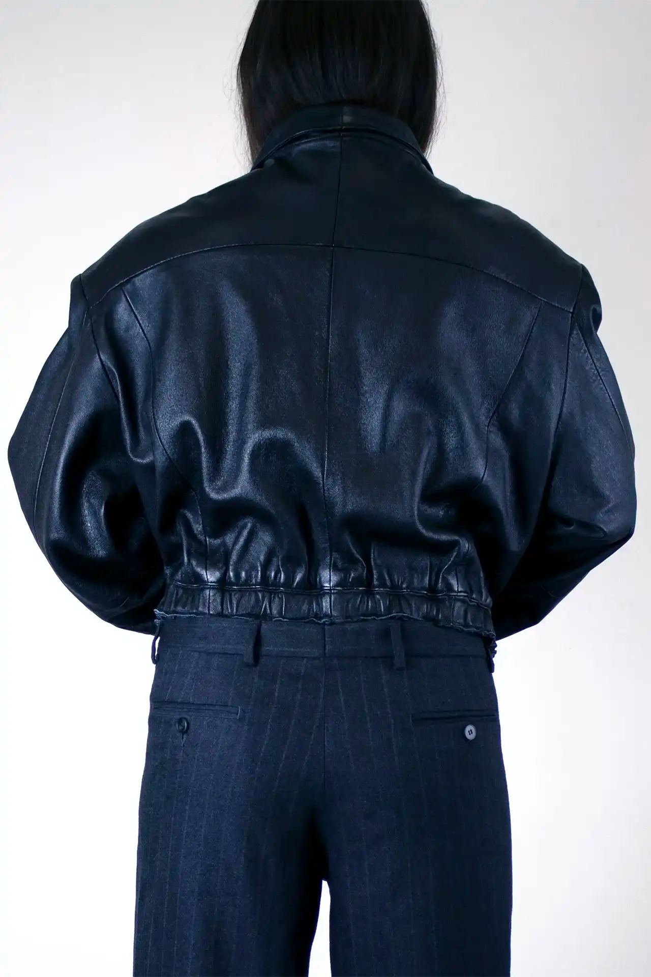 Leather Jacket Short - black