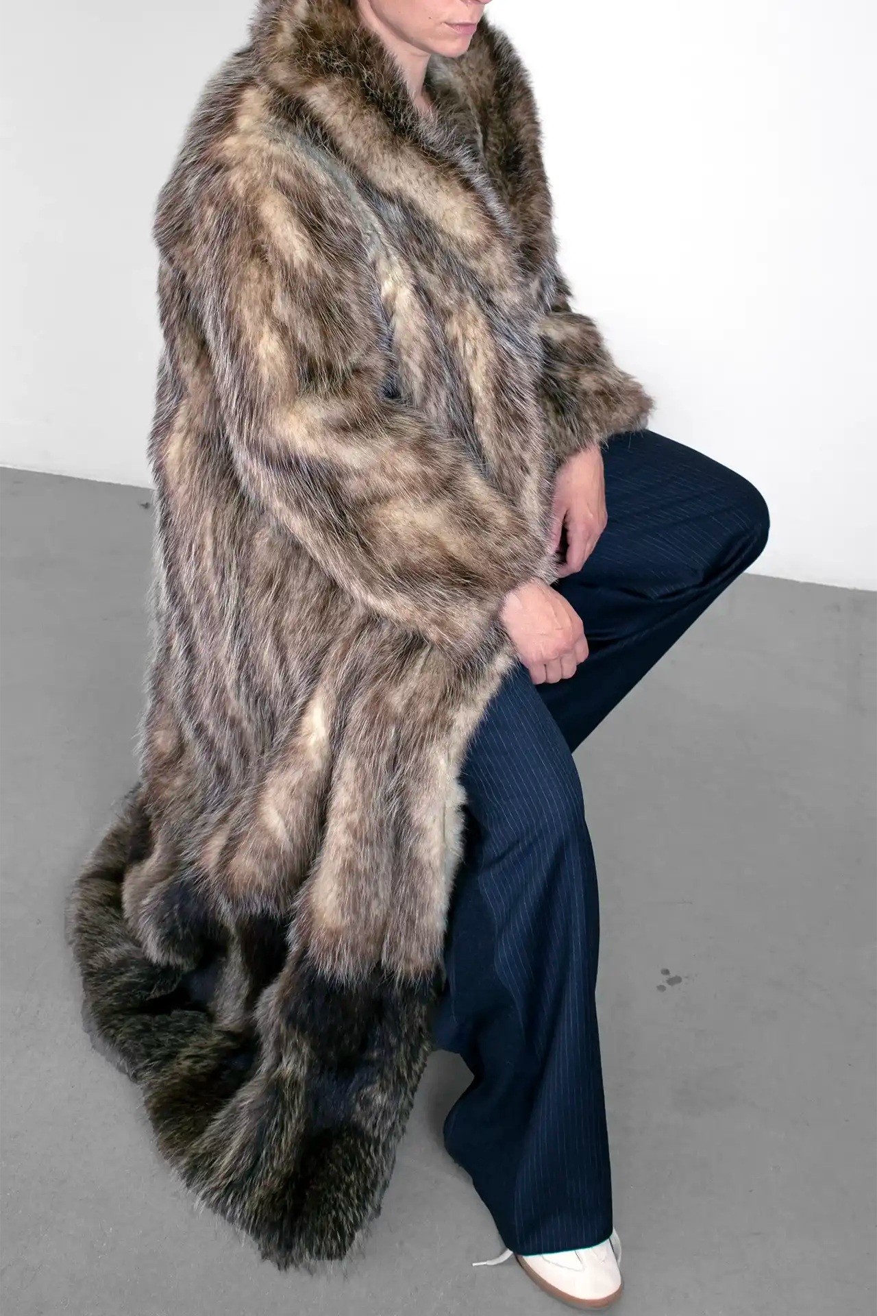 Fur Coat Long- brown