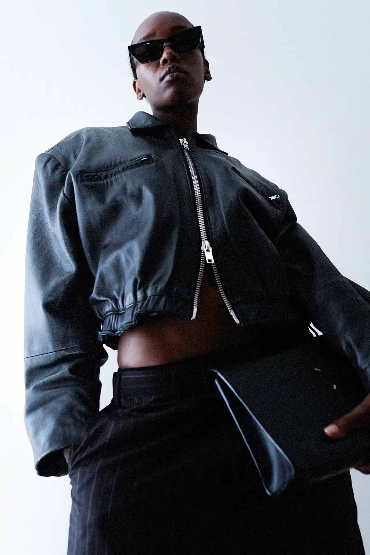 Leather Jacket Short - black