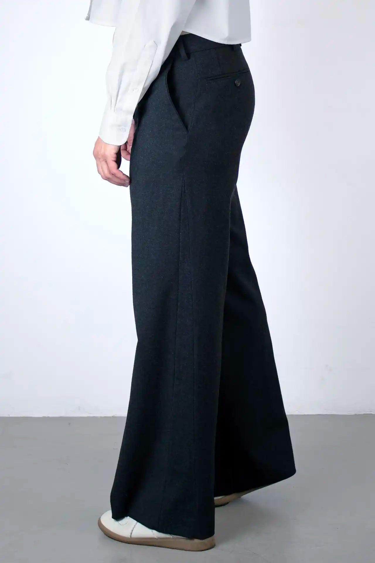 Trouser Straight Leg- dark grey