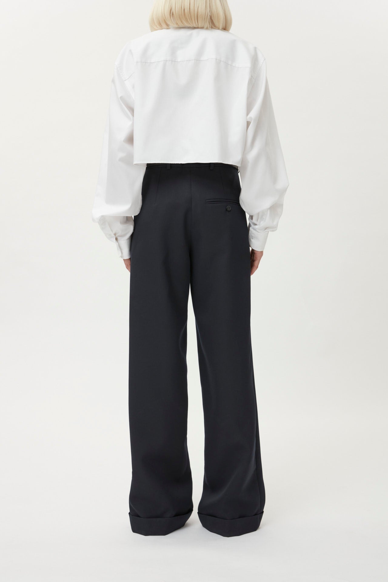 Cropped Power Shirt - white