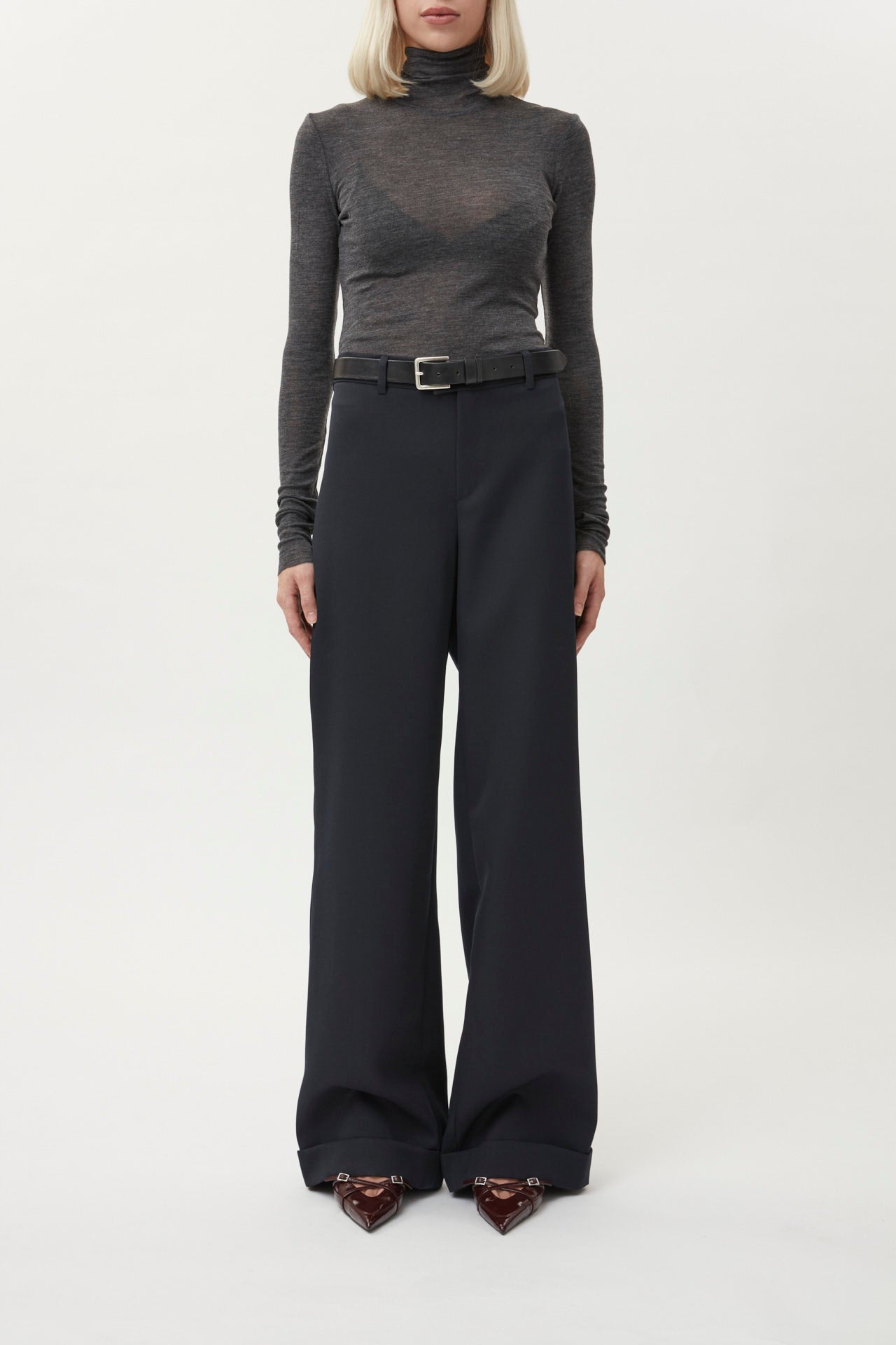 Trouser High Waist Straight Leg