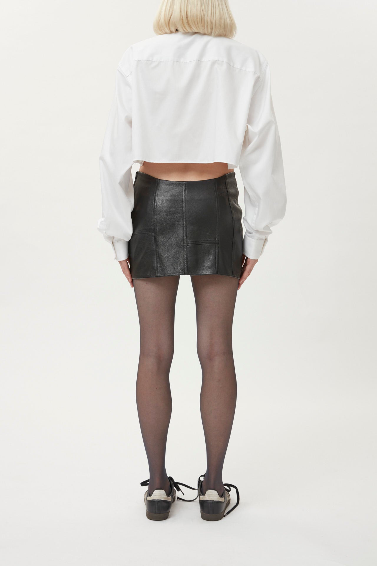 Leather Skirt Short - black