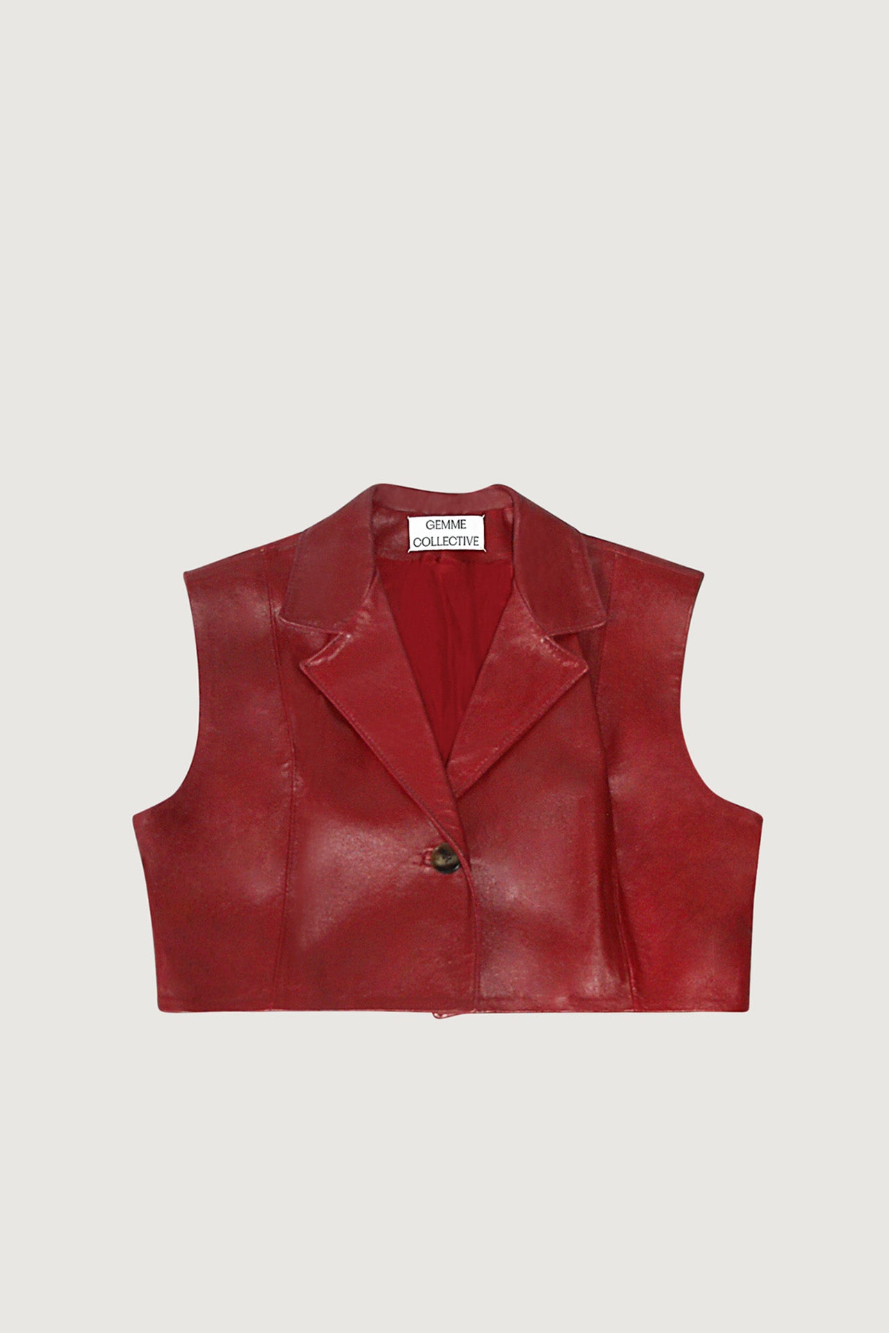 Leather Vest - red