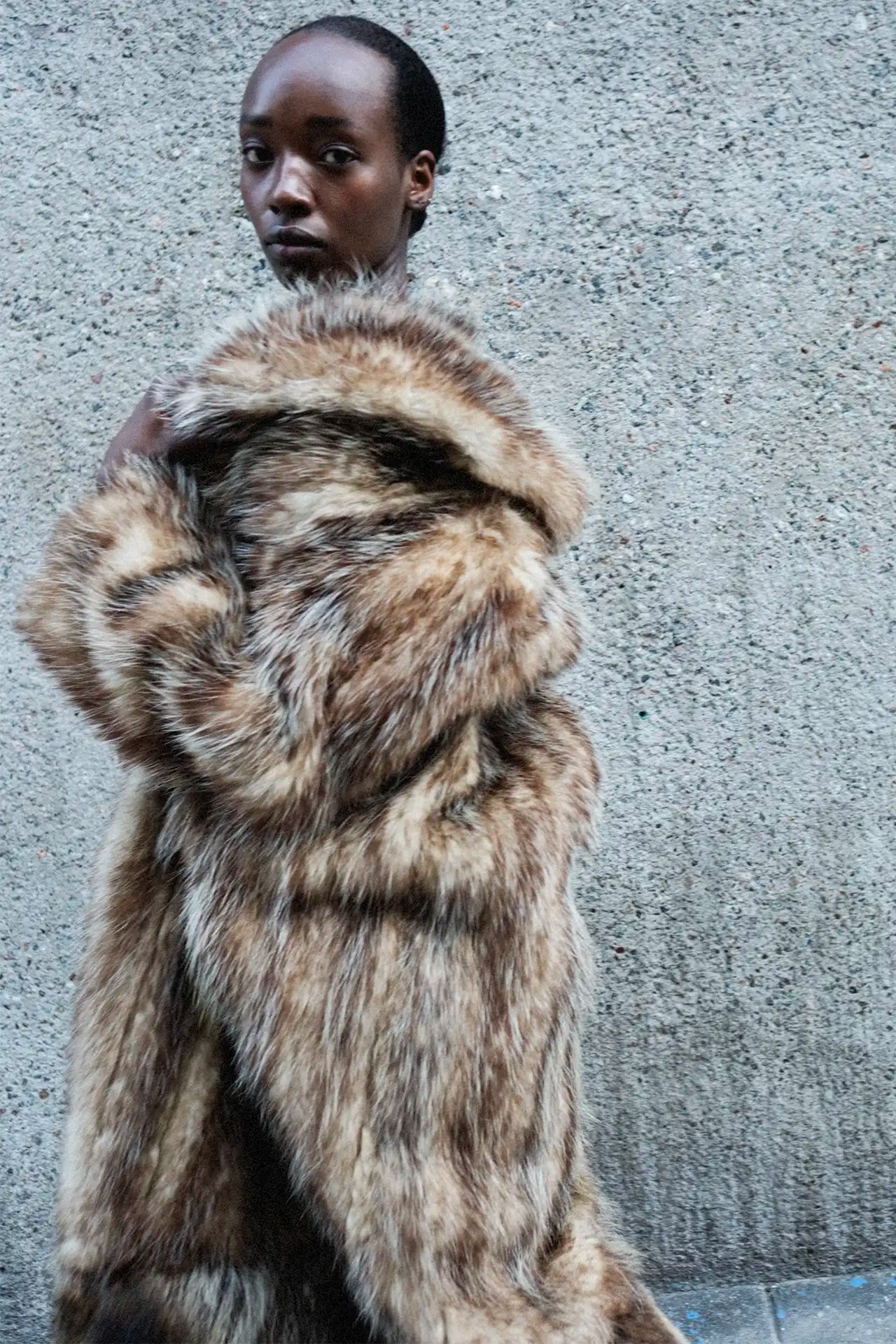 Fur Coat Long- brown