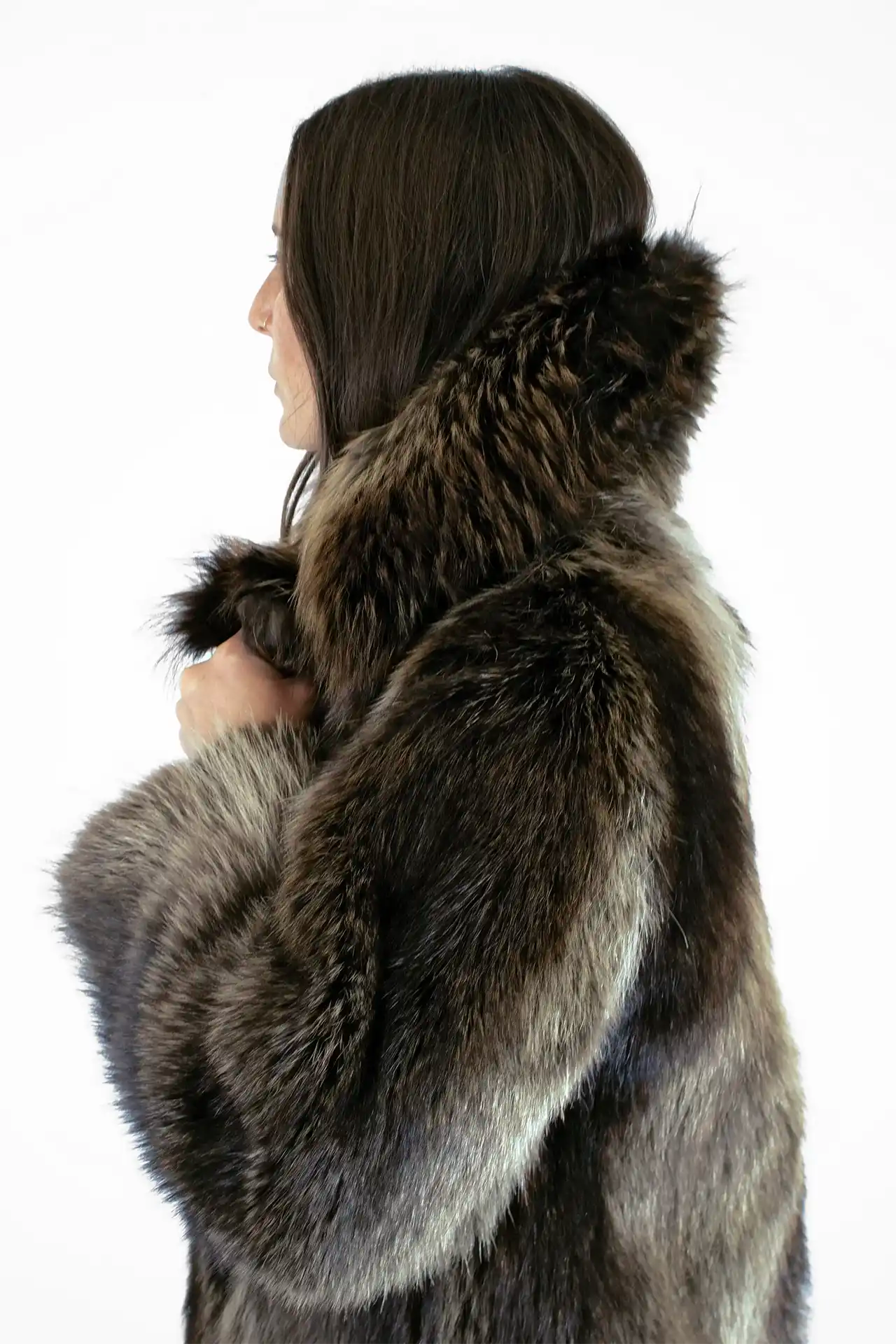 Fur Jacket Short- dark brown